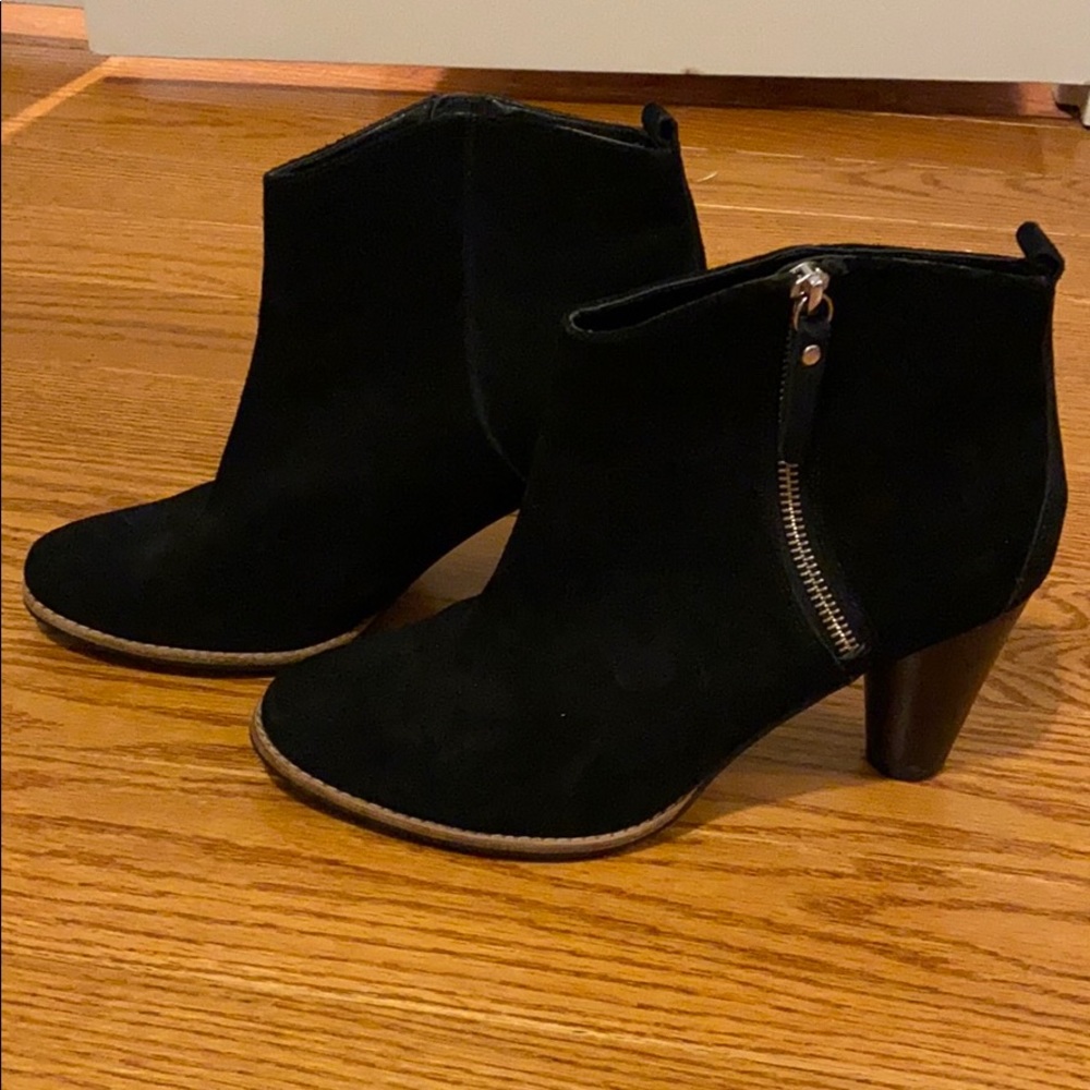Gap Black Suede Heeled Booties 8